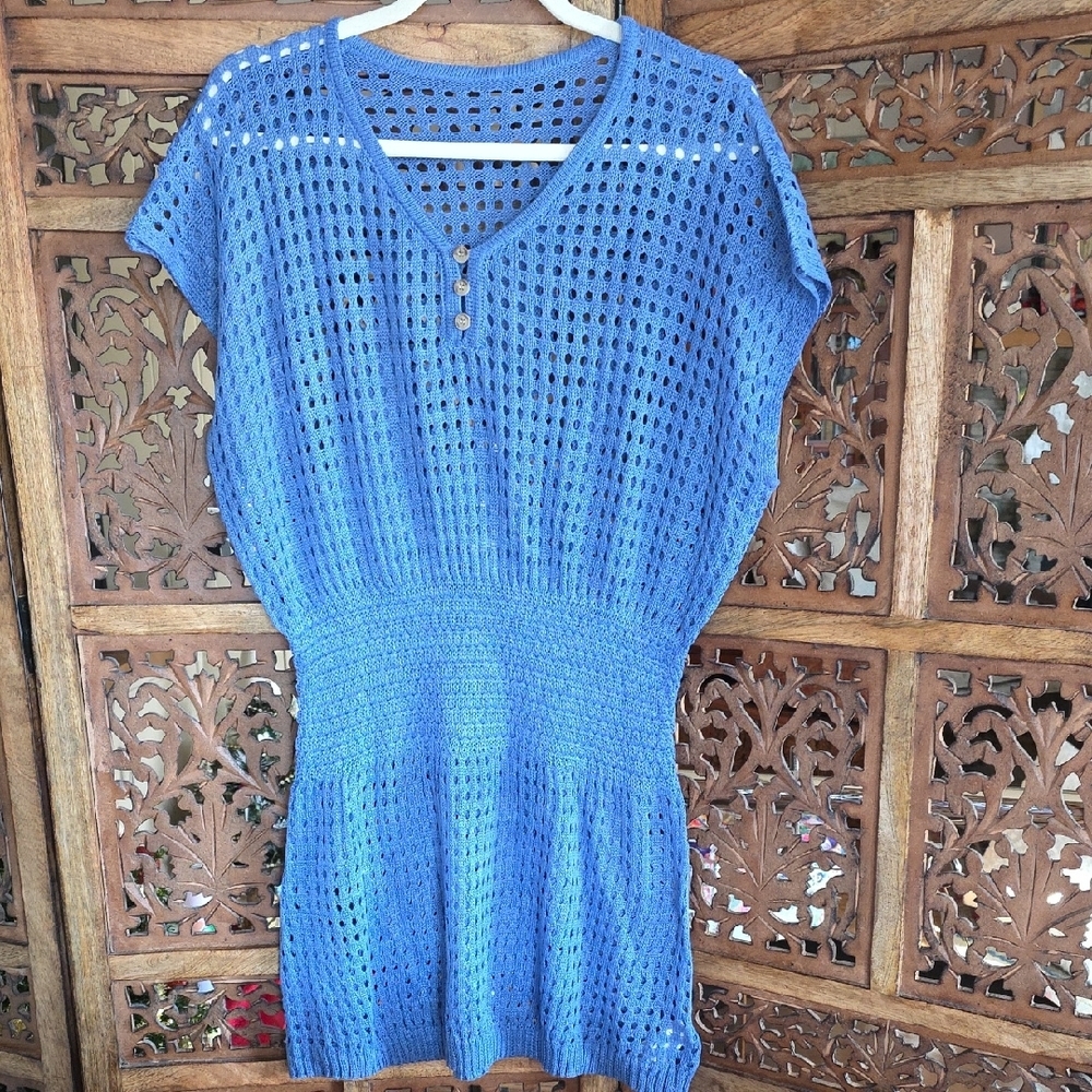 Cupshe Azure Crochet Swim Cover-Up
